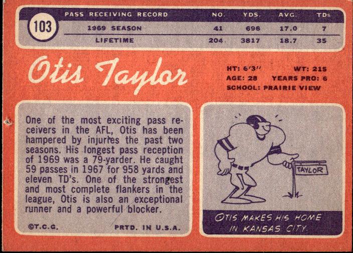 1970 Topps #103 Otis Taylor