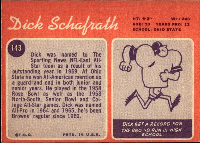 1970 Topps #143 Dick Schafrath