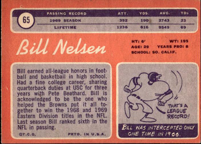 1970 Topps #65 Bill Nelsen