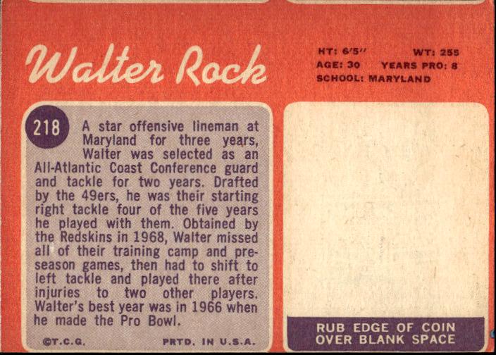 1970 Topps #218 Walter Rock