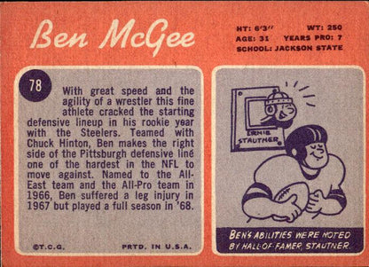 1970 Topps #78 Ben McGee