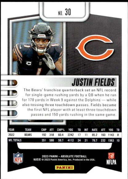 2023 Panini Absolute #30 Justin Fields Blue