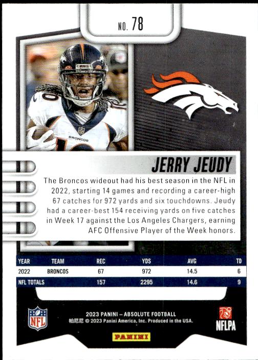 2023 Panini Absolute #78 Jerry Jeudy #78 retail