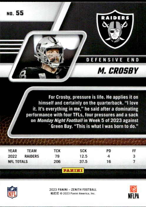 2023 Panini Zenith #55 Maxx Crosby Retail