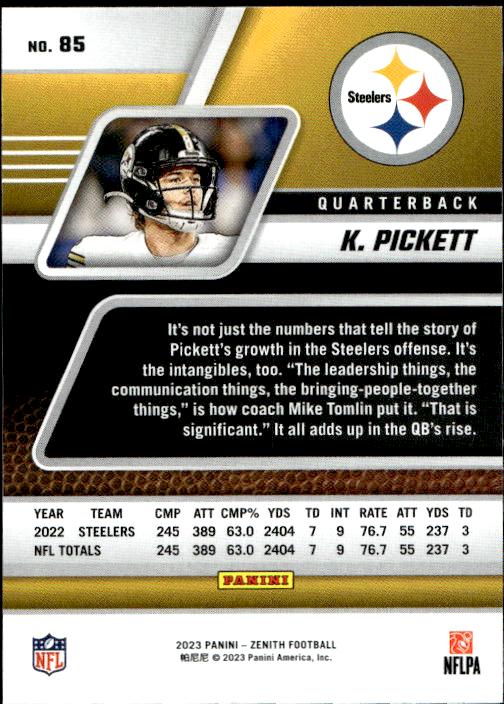 2023 Panini Zenith #85 Kenny Pickett Retail