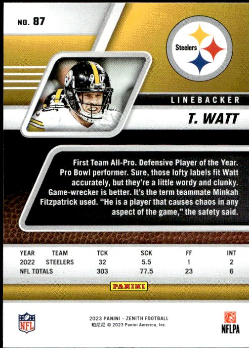 2023 Panini Zenith #87 T.J. Watt Retail