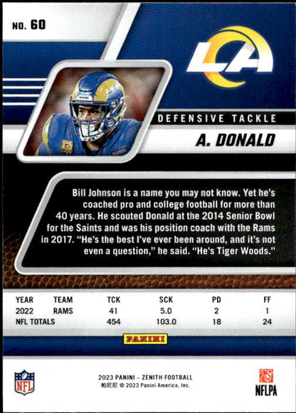 2023 Panini Zenith #60 Aaron Donald Retail