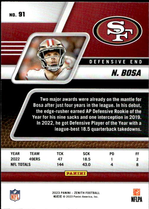 2023 Panini Zenith #91 Nick Bosa Retail