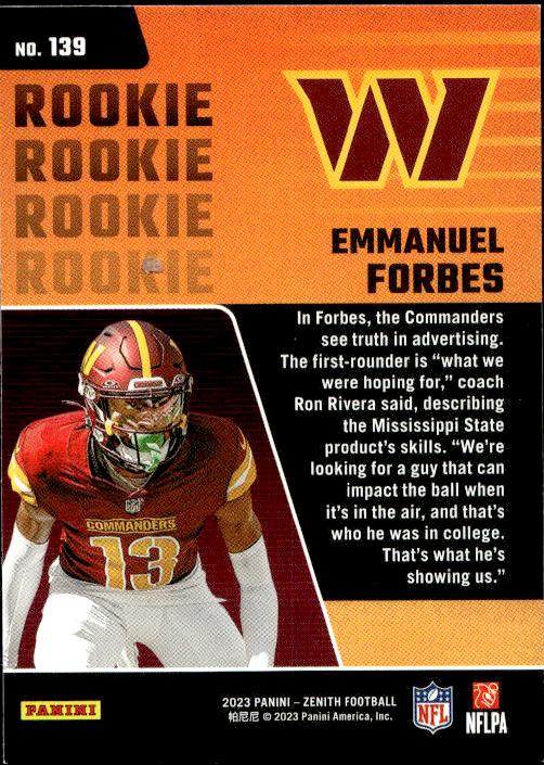 2023 Panini Zenith #139 Emmanuel Forbes Retail