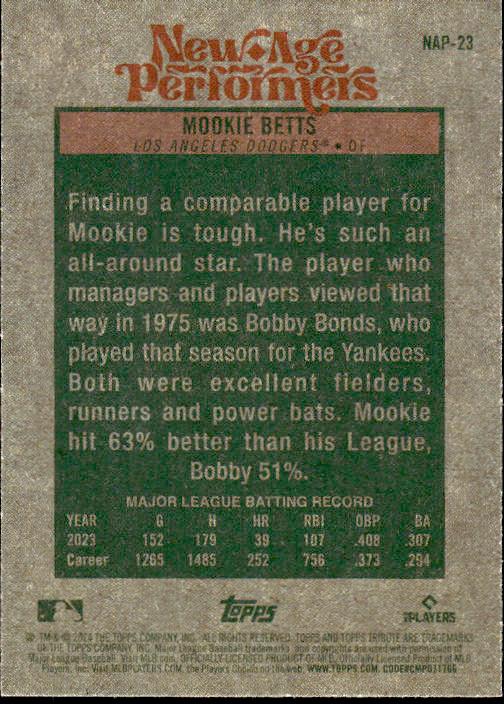 2024 Topps Heritage #NAP-23 Mookie Betts