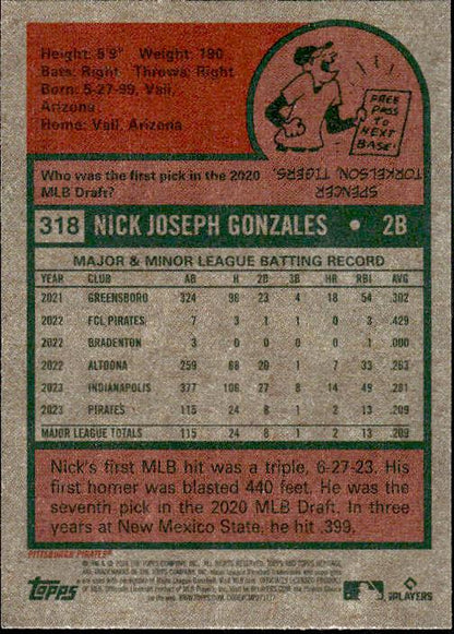 2024 Topps Heritage #318 Nick Gonzales