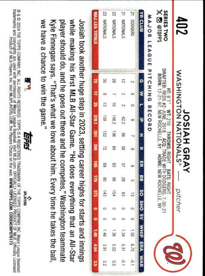 2024 Topps #402 Josiah Gray