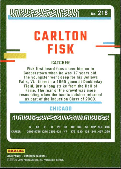 2023 Donruss #218 Carlton Fisk #/2023