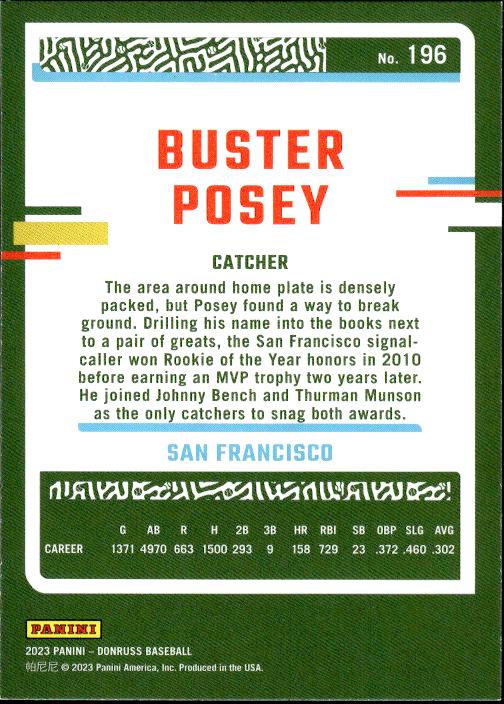 2023 Donruss #196 Buster Posey