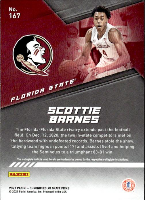 2021 Panini Chronicles Draft Picks #167 Scottie Barnes