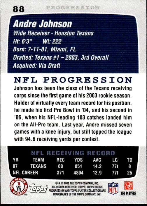 2008 Topps Rookie Progression #88 Andre Johnson