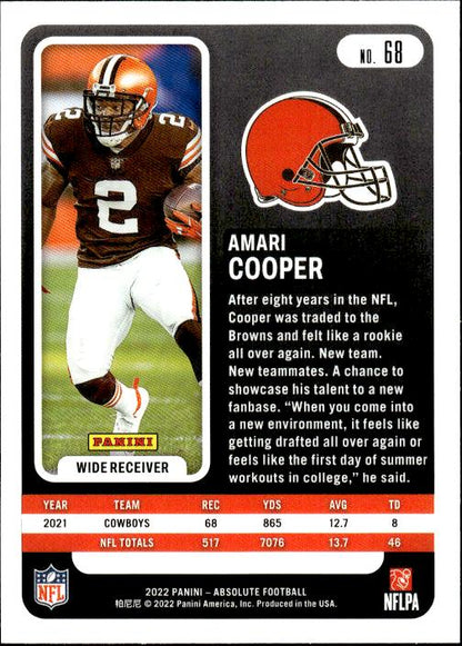 2022 Panini Absolute #68 Amari Cooper