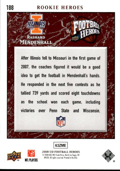 2008 Upper Deck Heroes #188 Rashard Mendenhall