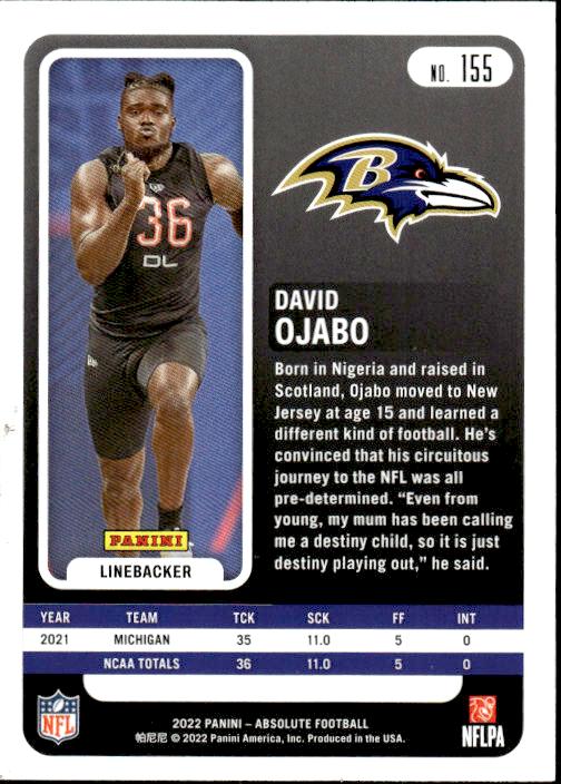 2022 Panini Absolute #155 David Ojabo