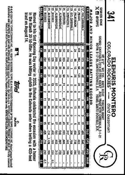 2024 Topps #341 Elehuris Montero