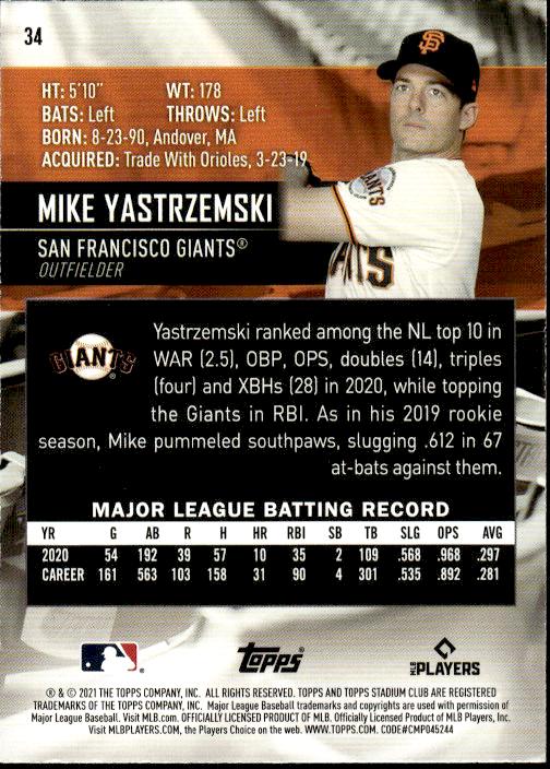 2021 Stadium Club #34 Mike Yastrzemski