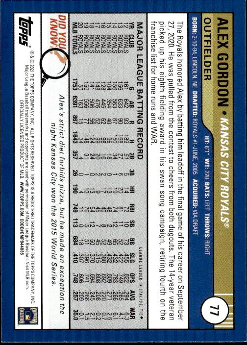 2021 Topps Big League #77 Alex Gordon