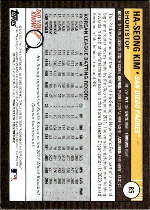 2021 Topps Big League #85 Ha-Seong Kim