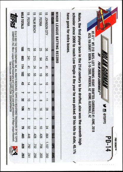 2021 Topps Pro Debut #PD-14 Nolan Gorman