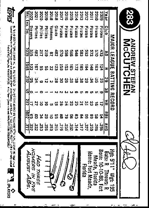 2023 Topps Heritage #283 Andrew McCutchen