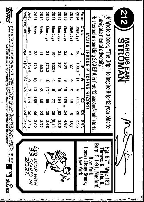 2023 Topps Heritage #212 Marcus Stroman