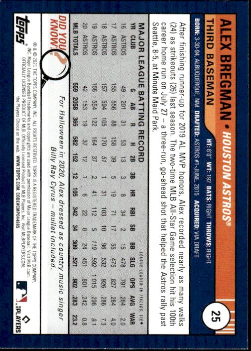 2021 Topps Big League #25 Alex Bregman