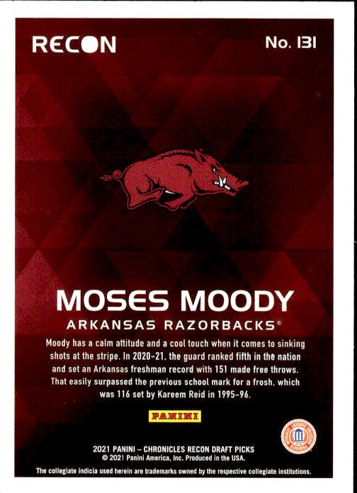 2021 Panini Chronicles Draft Picks #131 Moses Moody