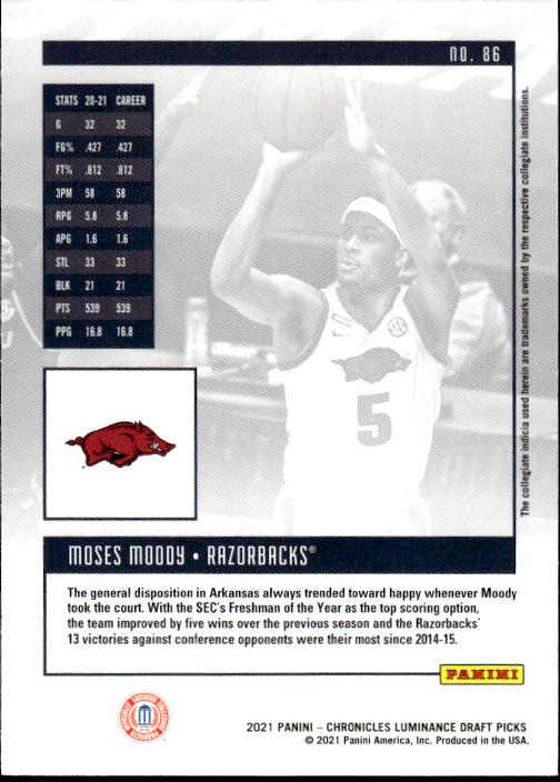 2021 Panini Chronicles Draft Picks #86 Moses Moody