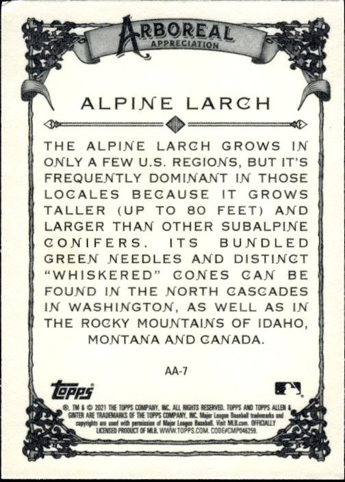 2021 Topps Allen & Ginter #AA-7 Alpine Larch