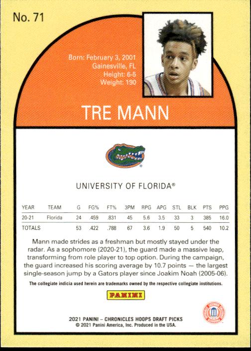 2021 Panini Chronicles Draft Picks #71 Tre Mann