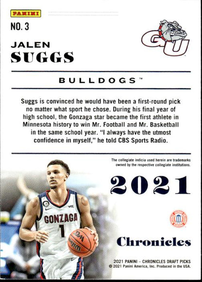 2021 Panini Chronicles Draft Picks #3 Jalen Suggs