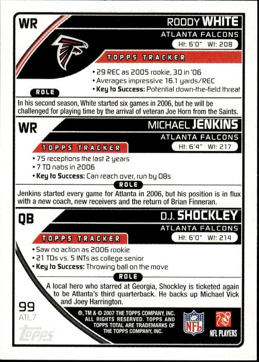 2007 Topps Total #99 Michael Jenkins / D.J. Shockley / Roddy White