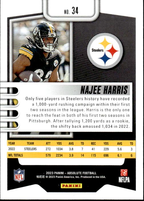 2023 Panini Absolute #34 Najee Harris