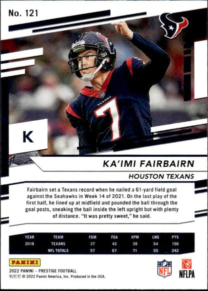 2022 Panini Prestige #121 Ka'imi Fairbairn