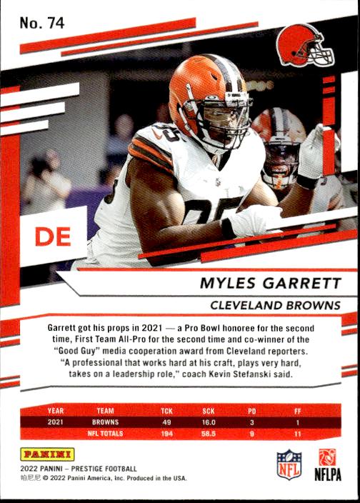 2022 Panini Prestige #74 Myles Garrett