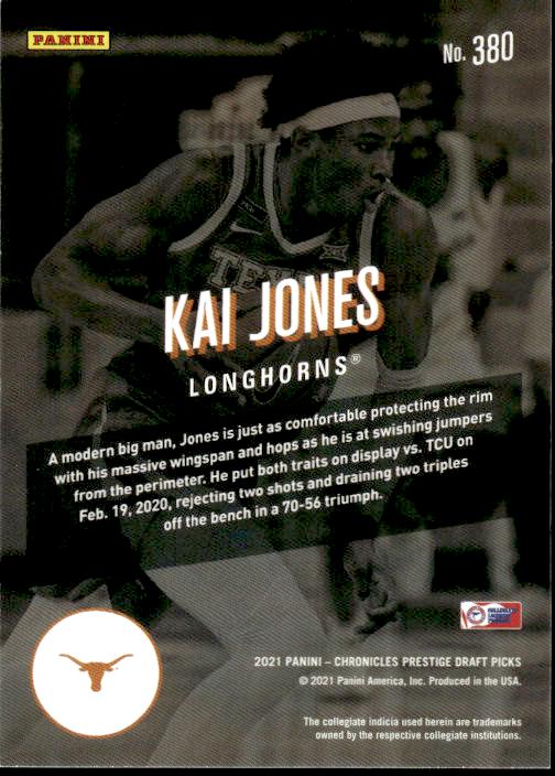 2021 Panini Chronicles Draft Picks #380 Kai Jones