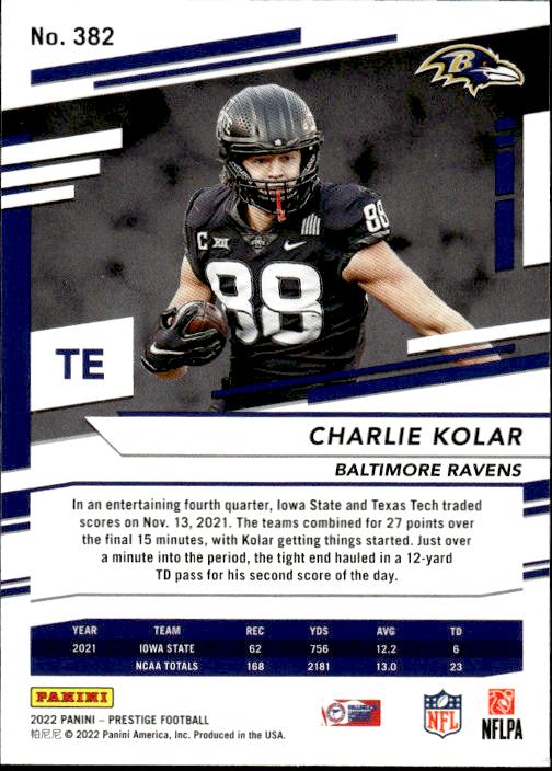 2022 Panini Prestige #382 Charlie Kolar