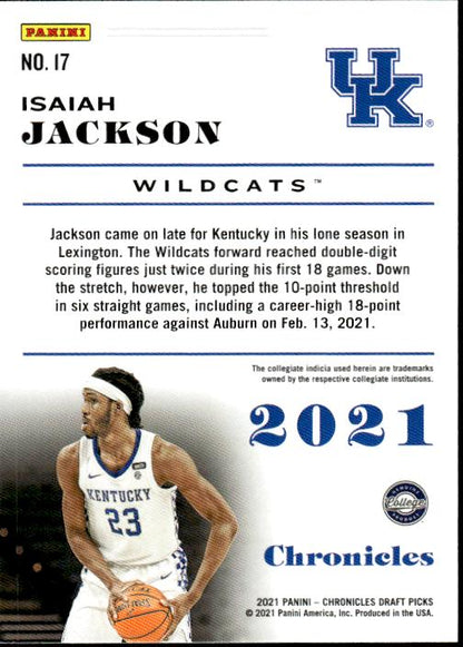 2021 Panini Chronicles Draft Picks #17 Isaiah Jackson