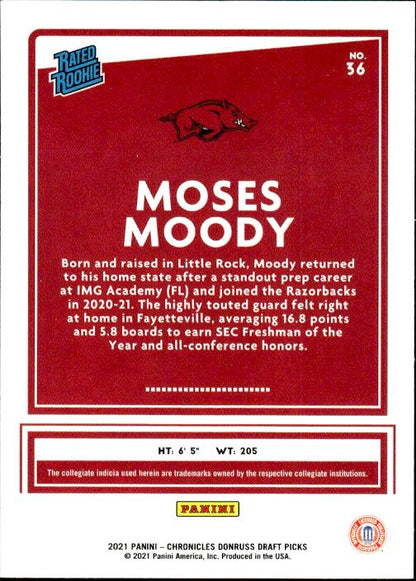 2021 Panini Chronicles Draft Picks #36 Moses Moody