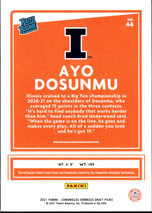 2021 Panini Chronicles Draft Picks #44 Ayo Dosunmu