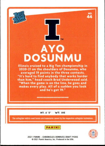 2021 Panini Chronicles Draft Picks #44 Ayo Dosunmu