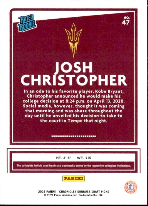 2021 Panini Chronicles Draft Picks #47 Josh Christopher