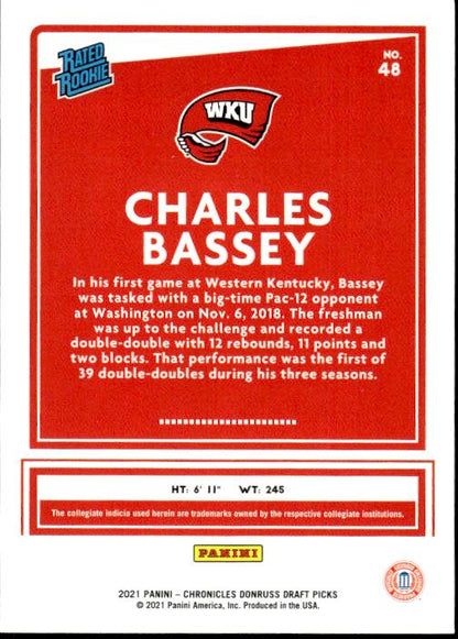 2021 Panini Chronicles Draft Picks #48 Charles Bassey