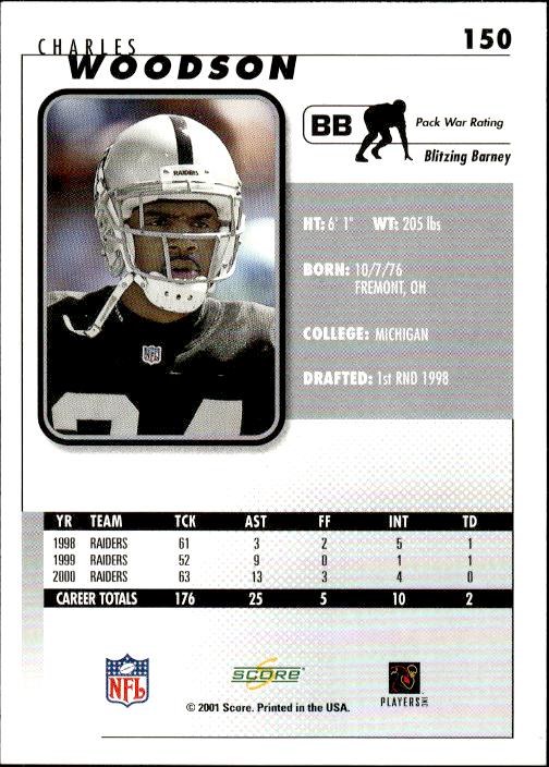 2001 Score #150 Charles Woodson