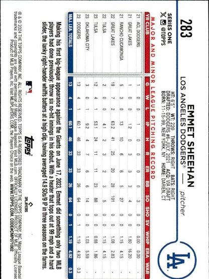 2024 Topps #283 Emmet Sheehan